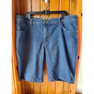 Ross Thomson Mens Blue Denim Shorts Medium Wash Western Horse Patch Size 42W